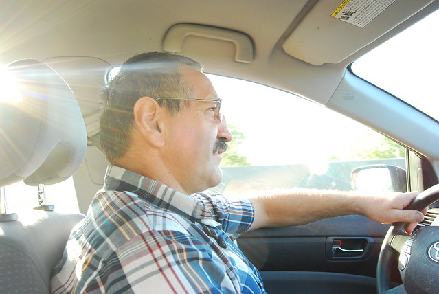 Pops driving