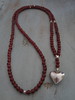 Carnelian with smooth silver heart pendant