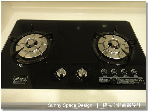 廚房設計-土城裕民路李先生二字形-豪山牌雙口玻璃爐：SB2182-陽光空間廚衛設計