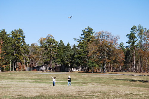 Flying a kite at Staunton River State Park
