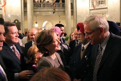 Premier Alison Redford following her swearing-in ceremony on October 7, 2011.