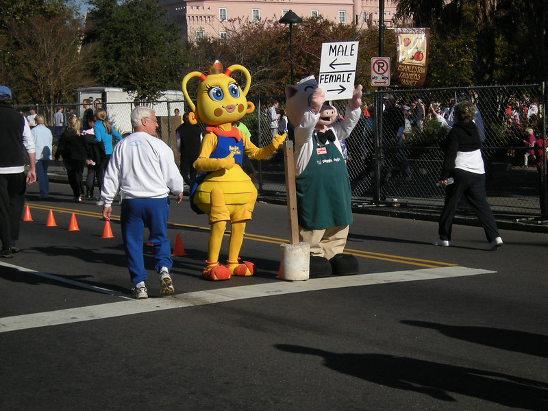 Mascots at the Finish