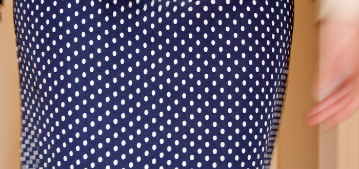 polka dots, skirt, thrifted, tilt shift