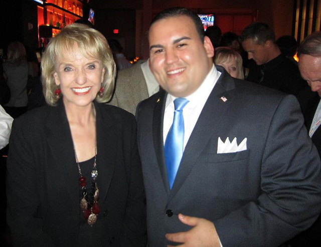 Republican Arizona Governor Janice Brewer with Keith Kuder.