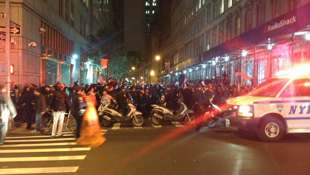 Arrests & nets at Bway & Reade #ows #occupywallstreet