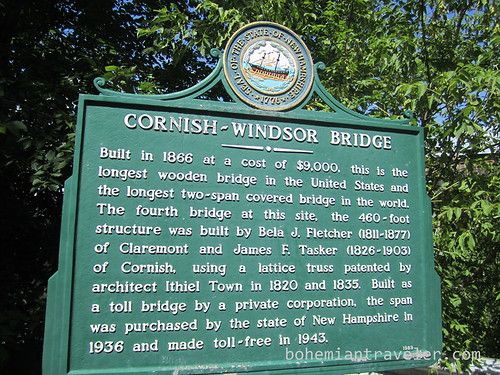 Cornish Windsor Covered Bridge sign