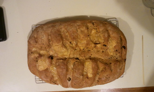 home made bread paprika flax and cumin loaf by vogon M