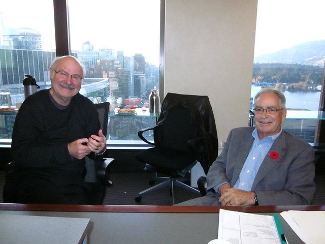 Our illustrious Chairman, Mike Harcourt and Director, Ken Cameron at PlaceSpeak's November Board Meeting.
