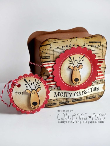 Merry Christmas gift box and mini tag 02