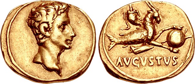 Augustus. 27 BC-AD 14. AV Aureus (20mm, 7.89 g, 6h). Tarraco mint. Struck 17-16 BC.