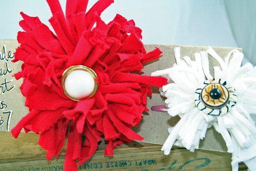 Recycled Tee Shirt Flower Pin
