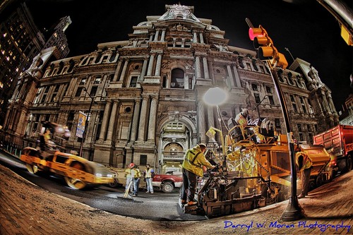 City Hall Philadelphia Night Shift- Blacktop Crew by Darryl W. Moran Photography