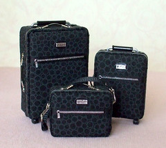 3 Piece Black Designer Look Luggage Set