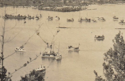 Boat race on the Swan River, Western Australia. 1923. (enlarged detail)