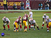 QB Alex Smith calls Time Out when he sees Brian Orakpo and London Fletcher starring him down.