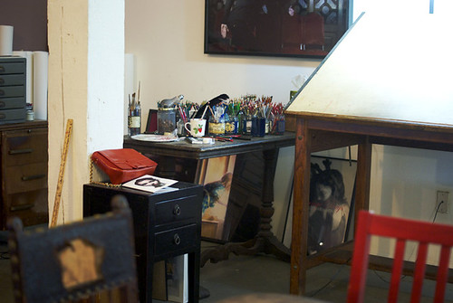 Mercedes in her studio