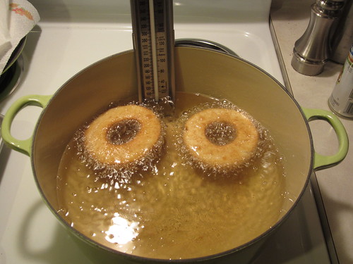 frying the doughnuts