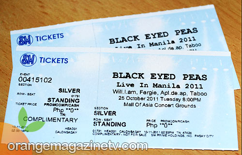 Win these Silver tickets to the Black Eyed Peas Live in Manila concert on October 25 from Orange Magazine TV