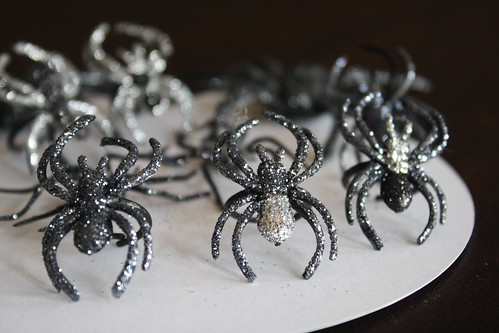Homemade Glitter Spider Rings