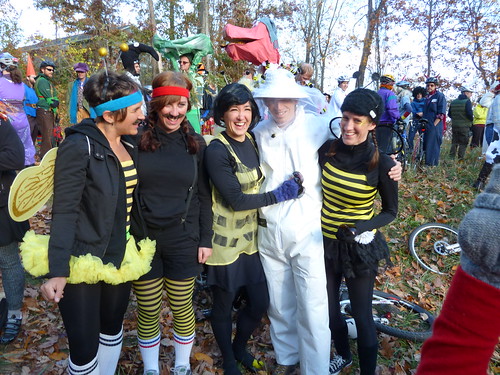 There were many bees at the Pumpkin Pedaler