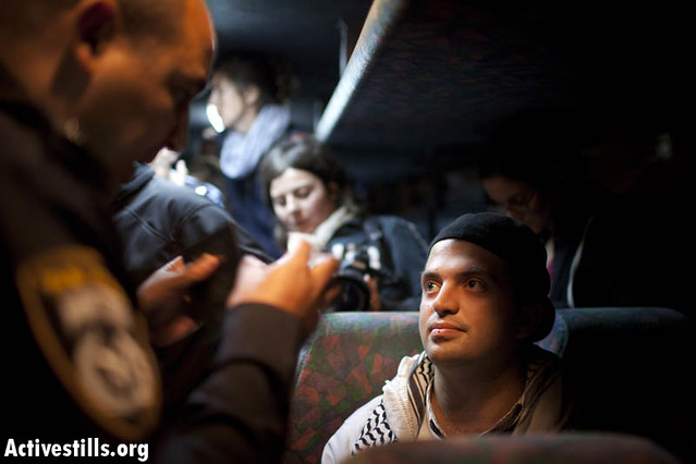Freedom rides action, bus from West Bank to Jerusalem, 15.11.2011