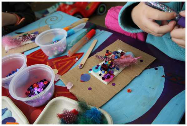Decorating sugar skulls for Day of the Dead