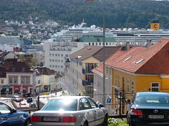 Big cruise liner in Bergen