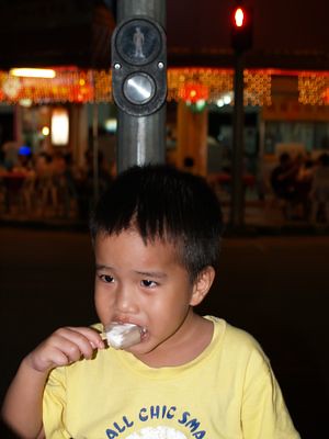 Julian eating ice-cream