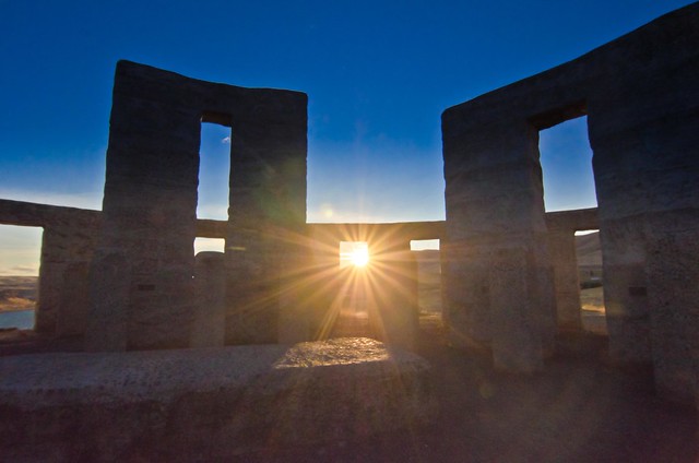 Sunset through Stonehenge, Washington