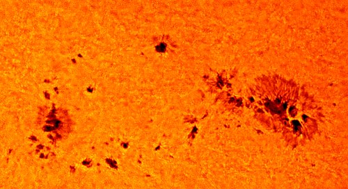 Sunspots 181011 - 0918UT - IR by Mick Hyde