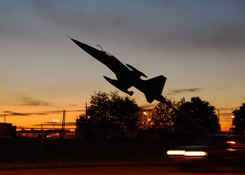 Downsview fighter sunset silhouette - #299/365 by PJMixer