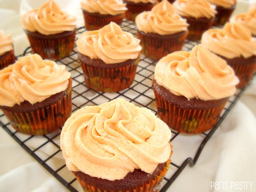 Devil's Food Cupcakes with Caramel Frosting