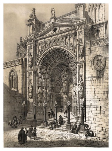 016-Puerta de los Leones catedral de Toledo-España artística y monumental..Tomo II- 1842-1850-Genaro Perez de Villa-Amil