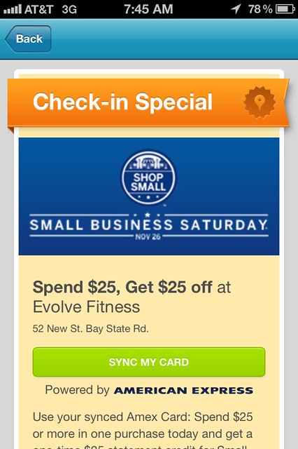 Amex promoting Saturday shopping for small businesses on @foursquare