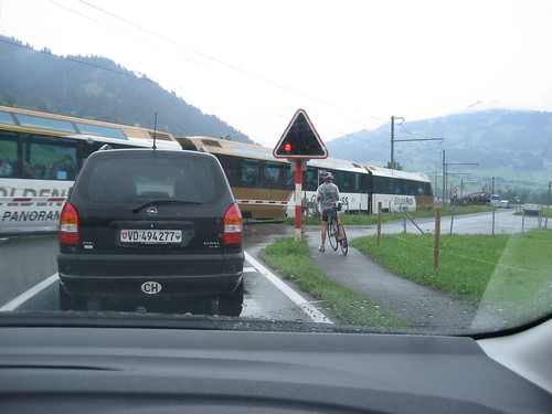 Waiting at a Swiss level crossing