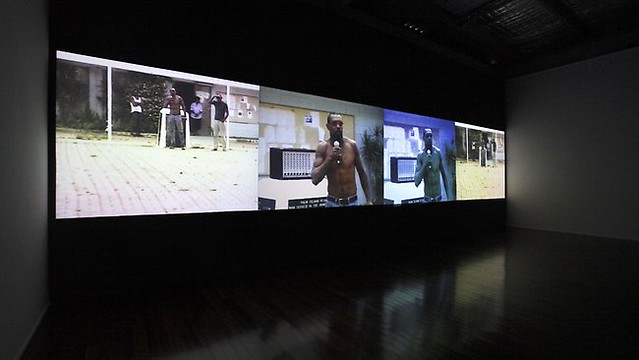 “Tall Man”, Four-channel video installation, 2010. Image courtesy of the artist and Milani Gallery, Brisbane