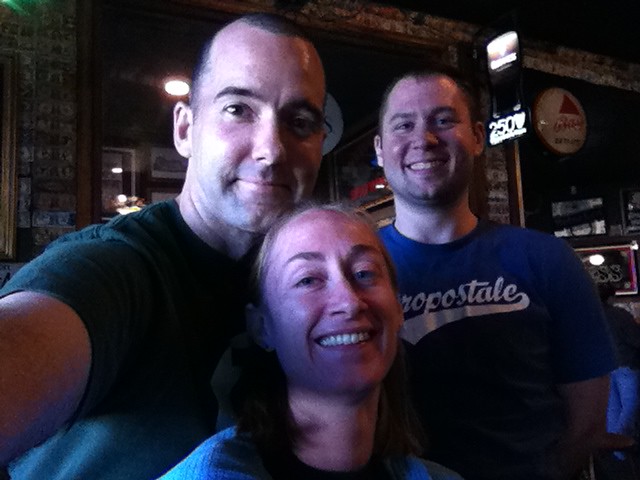 Brian, Cara and John at the pub