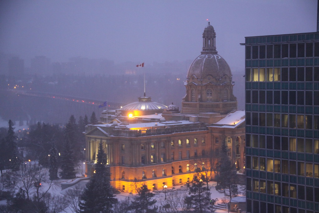 Winter at Alberta's Legislative Assembly Building in Edmonton