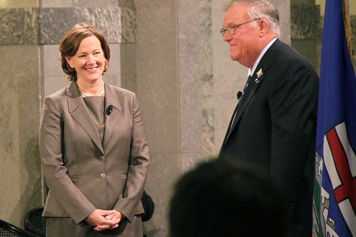 Premier Alison Redford at her swearing-in ceremony on October 7, 2011.