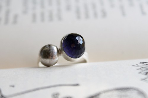 Iolite and Desert Stone Stacking Rings
