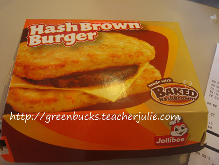 Jollibee Hash Brown Burger