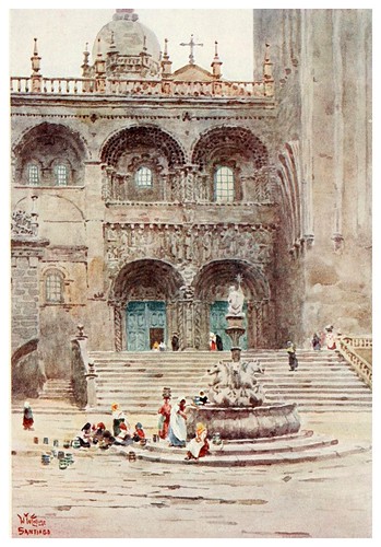 008-Catedral de Santiago puerta sur-Cathedral cities of Spain 1909- William Wiehe Collins