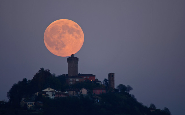 Full Moon over the Santa Vittoria Castle