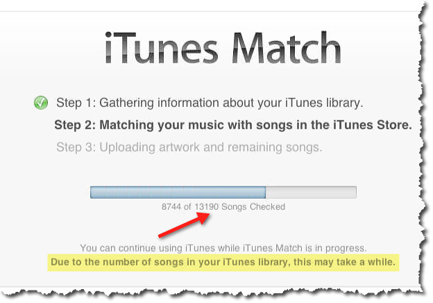 Its gonna be awhile... ITUNES MATCH Launch