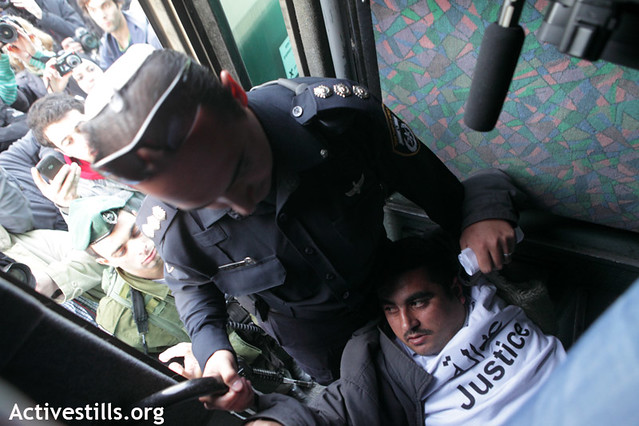 Freedom rides action, bus from West Bank to Jerusalem, 15.11.2011