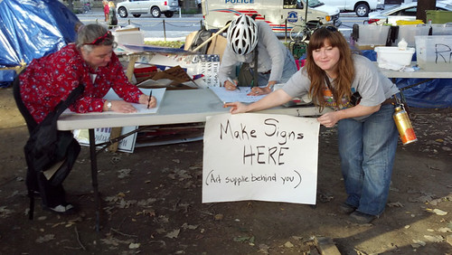 Sign Making Table, Occupy DC, October 15, 2011