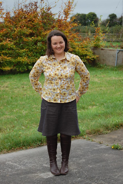 Ottobre skirt and shirt modelled.