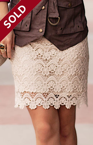 Lulu's National Lace Cream Skirt