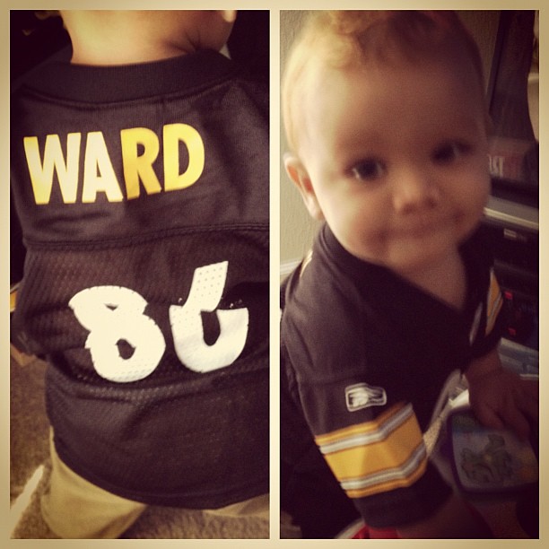 Wearing his HINES WARD jersey today