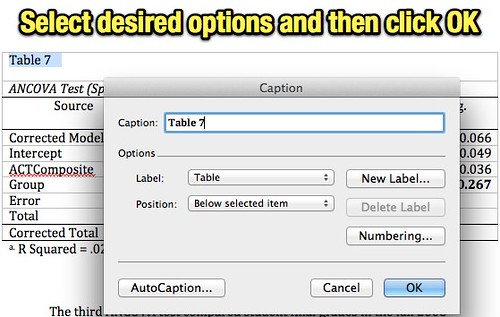 Select desired options and then click OK